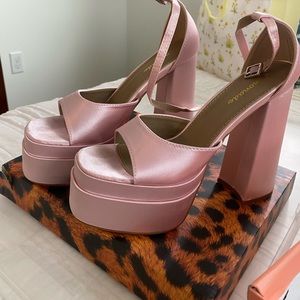 Light pink platform heels